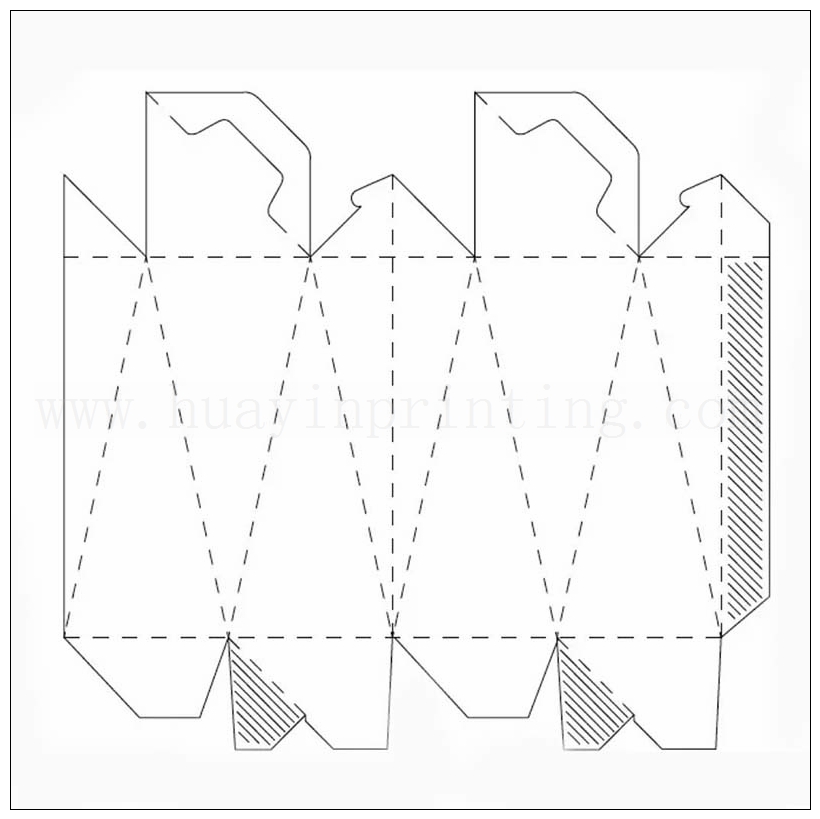 slanted edge paper box with hanger